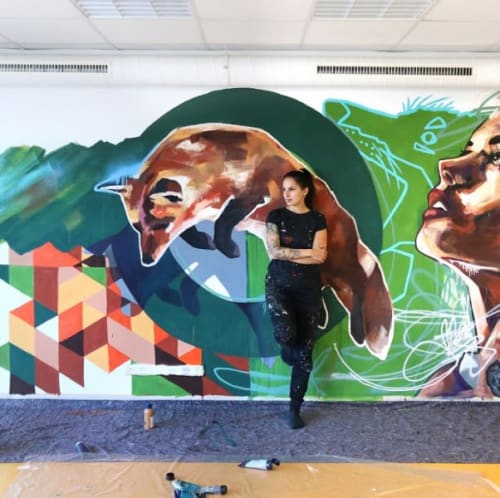 "Social Room" Mural | Murals by Carola Deutsch | Intact GmbH in Lebring