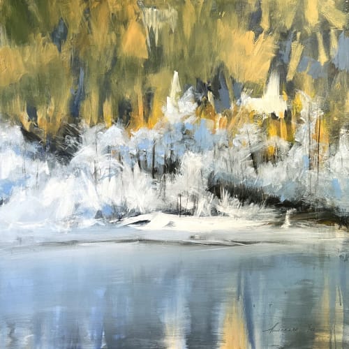 Icy Shore | Oil And Acrylic Painting in Paintings by Ana Carolina Mönnaco