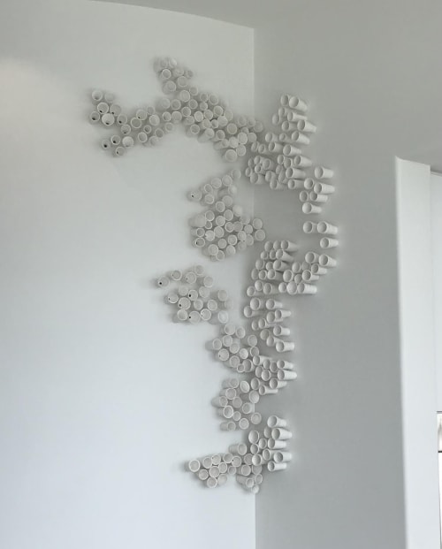 Ceramic Cup Wall Sculpture | Wall Hangings by Sarah Zarrabi
