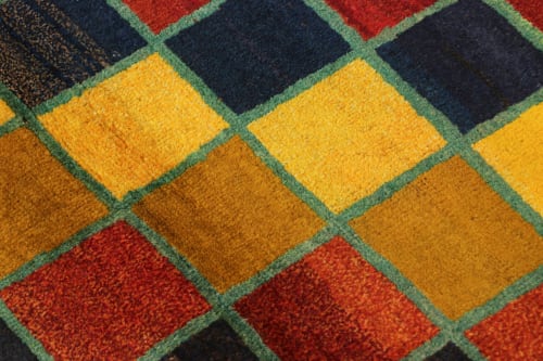 Vintage Gabbeh Turkish Rug with Polychromatic Squared | Rugs by Rug and Kilim
