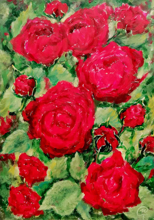 Red Roses | Paintings by Iryna Fedarava