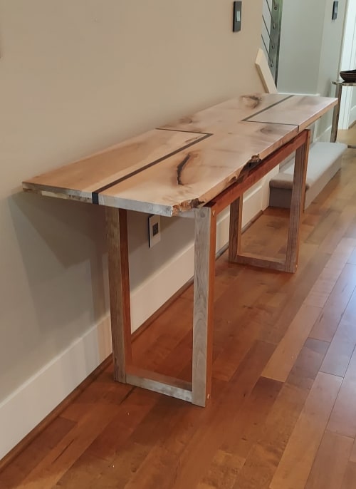 Oregon Big Leaf Figured Maple Entry Table | Tables by SjK Design Studios