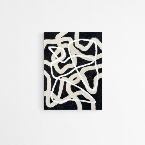 DIRTY BLONDE 30"x40" Painting with Coffee, Textured Art | Mixed Media in Paintings by PAR  KER made