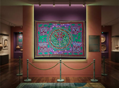 Sacred Amazonian Textile art: Shipibo konibo 'Palo Maestro' | Tapestry in Wall Hangings by Sacred Andes Atelier