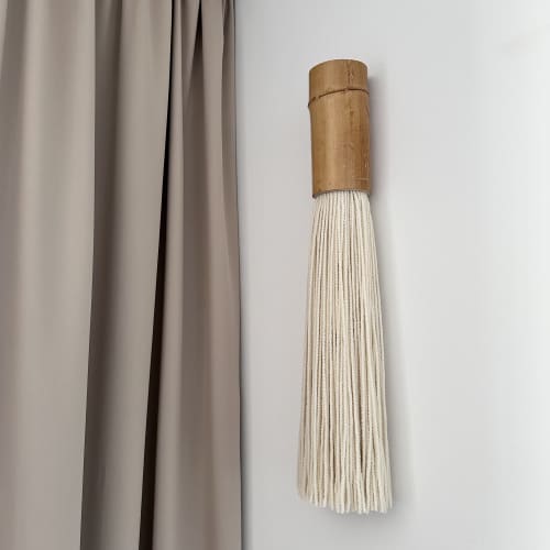 Bamboo & Wool Sculpture | Wall Sculpture in Wall Hangings by Olivia Fiber Art