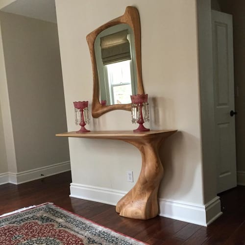 Frolic Console Table and Narcissism Mirror | Tables by Amorph