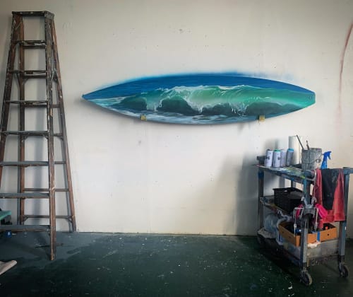 Wax to Wax Surfboard Installation | Wall Hangings by Lindsey Millikan