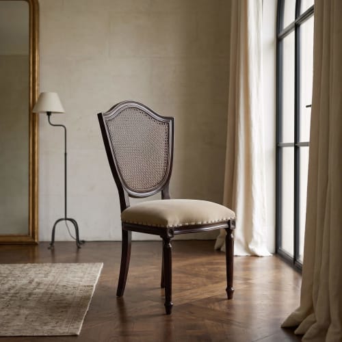 Retro Carved-Leg Cane Back Dining Chair | Chairs by Kleinhaus Furniture