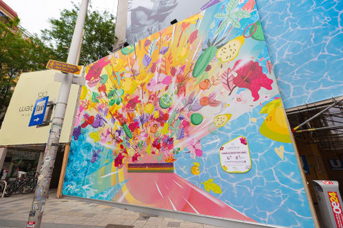 Waterdrop branding | Street Murals by Kyros | Mariahilfer Straße in Wien
