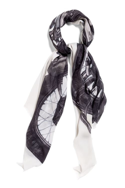 Vintage Motorcycle | Large Oblong Scarf | 40" x 78" | 85% modal . 15% cashmere . 100% original | Apparel & Accessories by Seth B | Seth B Minkin Studio + Showroom in Boston