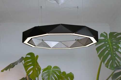 Sun Chandelier RING LED light 80 Silver Black | Chandeliers by ADAMLAMP