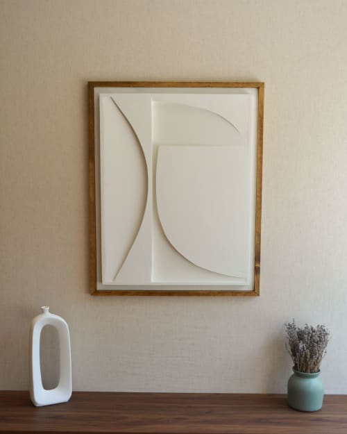 No. 122 Japandi Plaster Wall Relief - Scandinavian Decor | Wall Sculpture in Wall Hangings by Joseph A