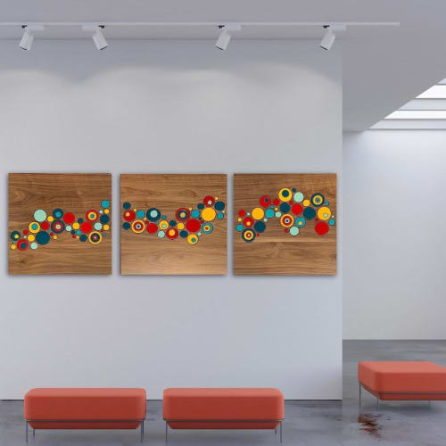 Wood with Tile Mosaic | Wall Hangings by Mercedes Austin Art