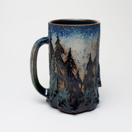 Tree Mug in Green, Blue, and White | Cups by Dow Redcorn Ceramics