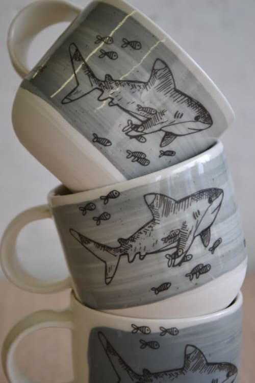 BRUCE, the Shark mug | Cups by Natasha Swan Ceramics | Private Residence in Whitehead