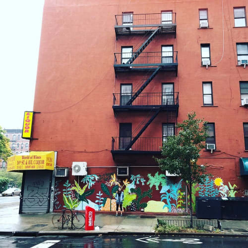 Wall Mural | Murals by Zara Fina Stasi | 10th St & Avenue C Wine & Liquor in New York