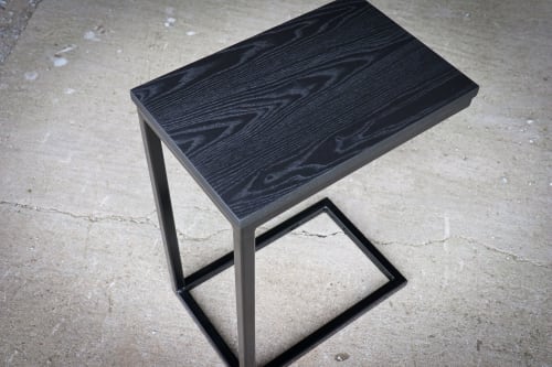 Black Industrial C-table | Side Table in Tables by Hazel Oak Farms