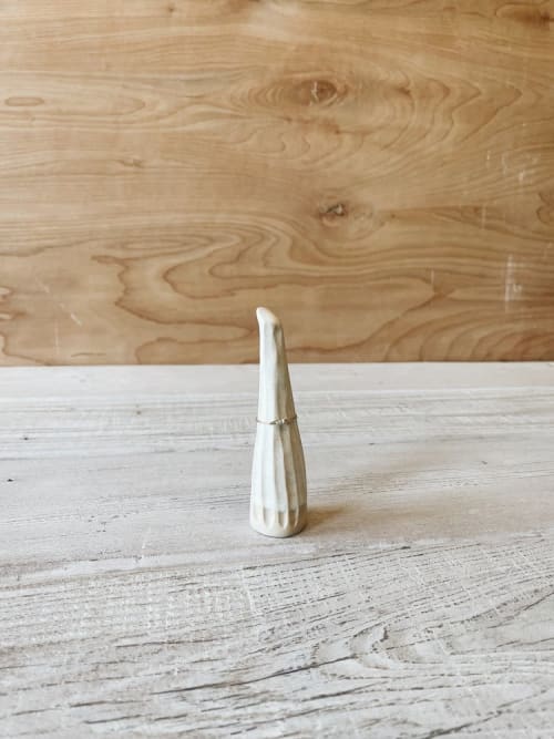 Carved Ring Cone in Matte White | Storage by Bridget Dorr