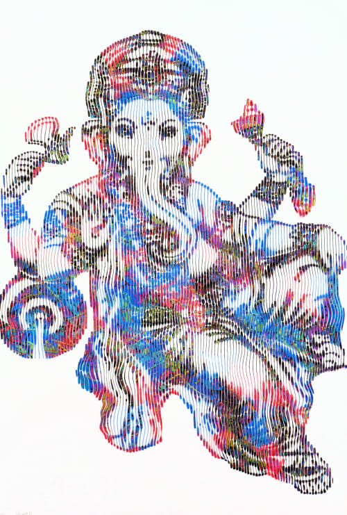 GANESH | Oil And Acrylic Painting in Paintings by Virginie SCHROEDER