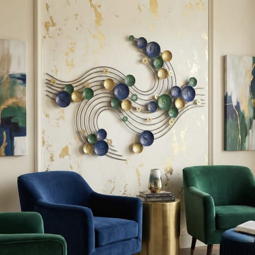 Abstract Metal Wall Art – Multicolor Sculpture – Large Moder | Sculptures by Sarmal Design