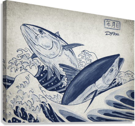 Hokusai Bluefin (Tribute) | Prints in Paintings by D.Friel / Connected By Water, LLC