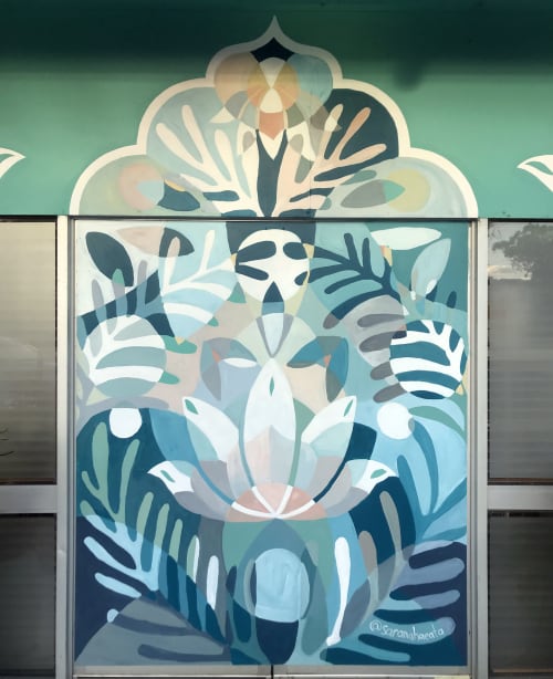 Lotus Mural at Body Riches, South Fremantle | Murals by Hang With Me Studios by Sarana Haeata | Body Riches Wellness Center in South Fremantle