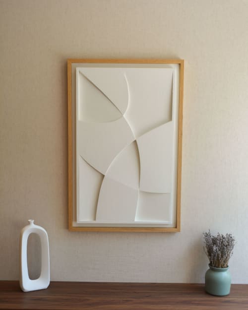 No. 114 Japandi Plaster Wall Relief - Scandinavian Decor | Wall Sculpture in Wall Hangings by Joseph A