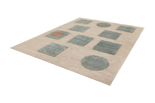 geometry. 002 - Hand-woven Linen & Nettle Rug | Area Rug in Rugs by MK Objects