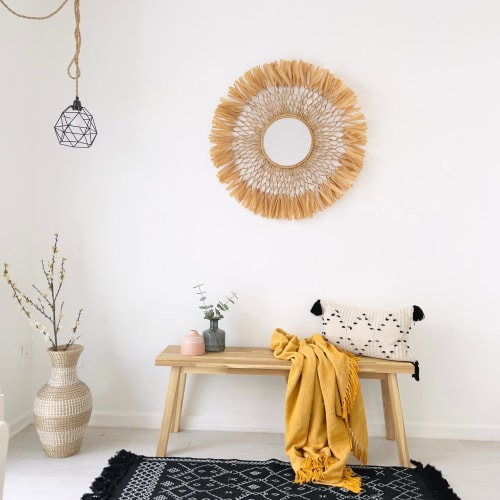 Raffia Mirror | Decorative Objects by YASHI DESIGNS