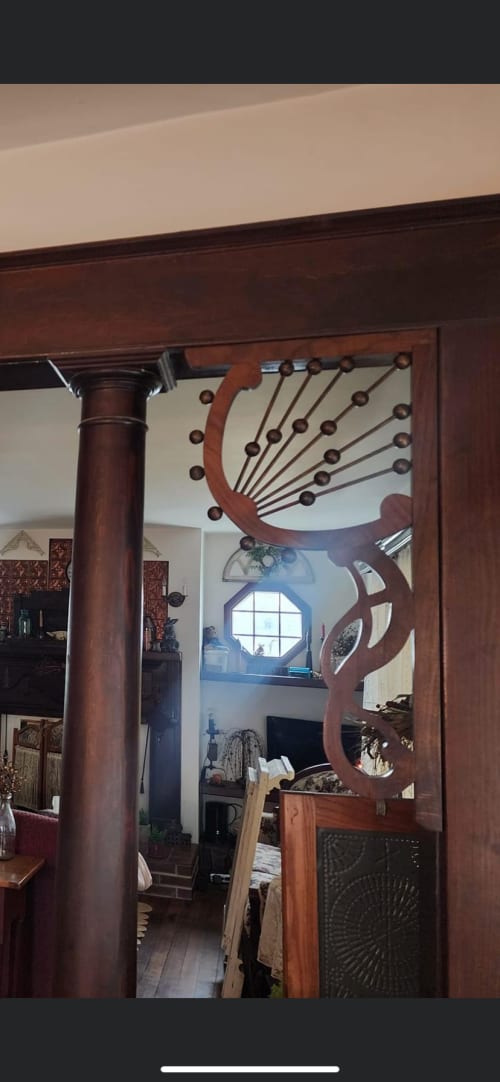 Art Nouveau Victorian Corner Fan Set | Art & Wall Decor by Wabashiki Woodworks