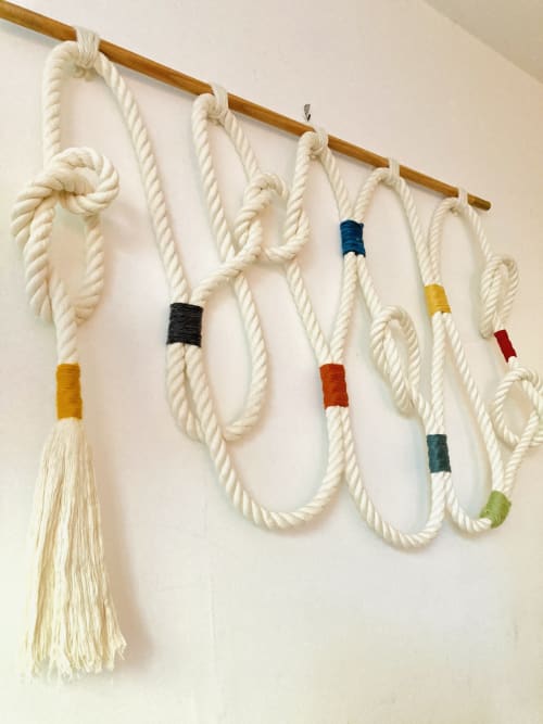 Natural Knotted Rope Wall Hanging | Tapestry in Wall Hangings by Trudy Perry