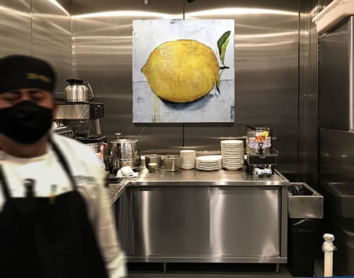 Lemon In The Kitchen & NC State Flag Art for Restaurant | Public Art by ERIN ASHLEY | 131 MAIN Restaurant in Cornelius