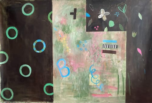 Sign Series: Victorian Garden | Oil And Acrylic Painting in Paintings by Pam (Pamela) Smilow