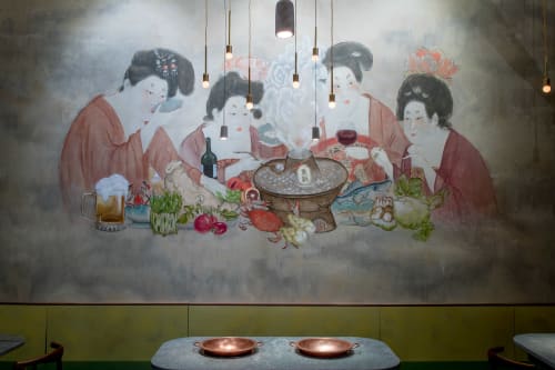 Tang Court Women | Murals by Xu Han | Tang Hotpot in New York
