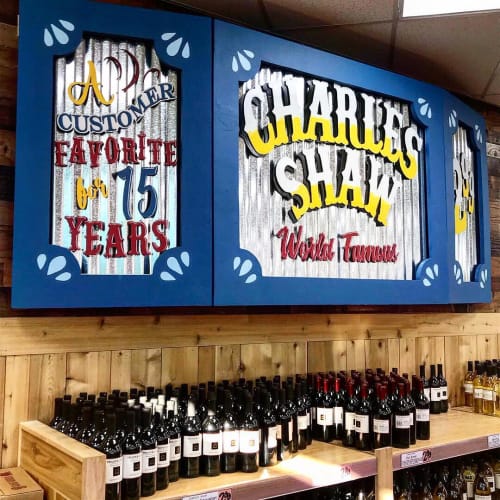 Charles Shaw lettering | Signage by Kelci Buss Design | Trader Joe's in Monrovia