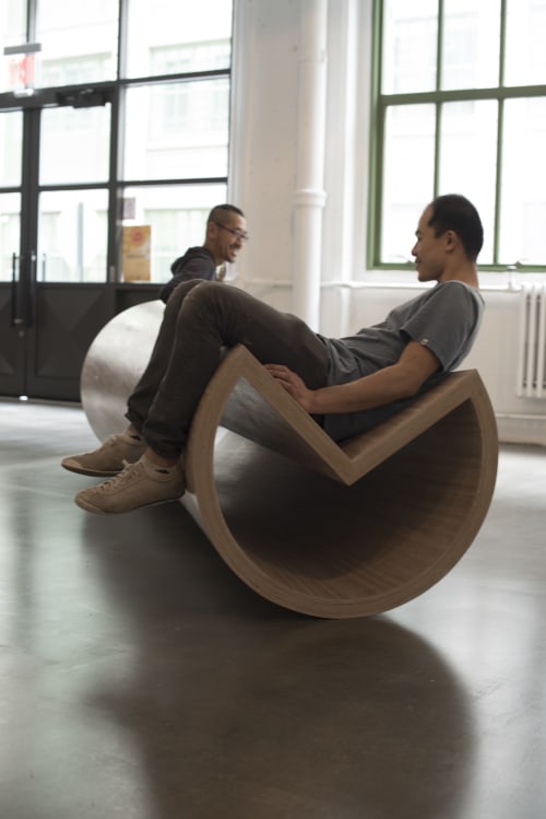 Rocking PacMan: Reverse seesaw love seat bench | Benches & Ottomans by Makingworks | public records in Brooklyn