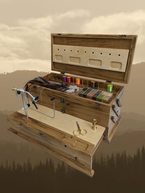 Portable Fly-Tying Chest in Rustic Butternut | Storage by Tim Tibbals