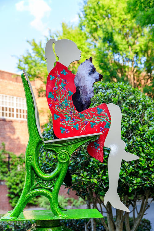 ETAIN and HER DOG | Public Sculptures by jim collins sculpture