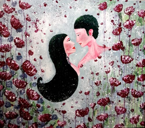 The fire in your eyes | Oil And Acrylic Painting in Paintings by Elena Parau