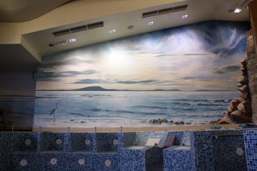 Heron Sea Mural | Murals by Fran Halpin Art | Redcastle Hotel in Redcastle