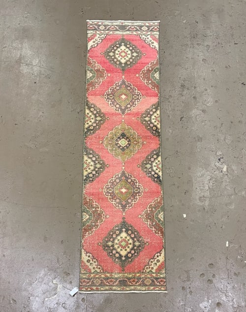 Vintage Turkish Rug Runnner | 3.2 x 12.3 | Small Rug in Rugs by Wool and Rug
