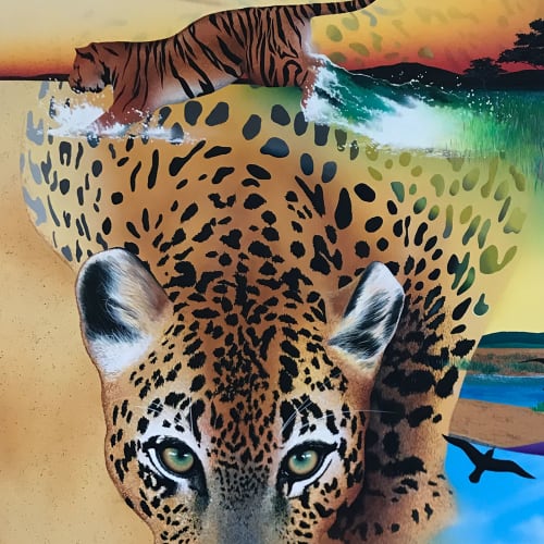 Leopard and friends, print on paper, canvas or metal | Prints in Paintings by Rick Garcia