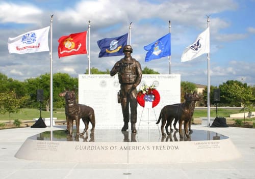 “U.S. Military Working Dog Teams National Monument” | Public Sculptures by Paula Slater Sculpture | Military Working Dog Teams National Monument in San Antonio
