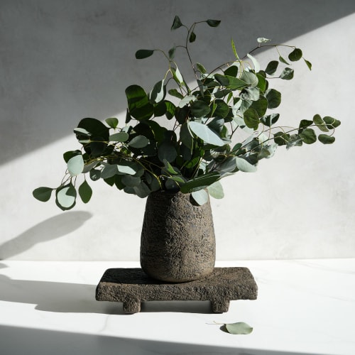 Large Pear Shaped Vase in Earthen Brown Concrete | Vases & Vessels by Carolyn Powers Designs