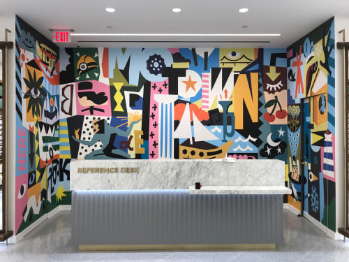 Mural in Warby Parker | Murals by Kassel Illustration | Somerset Mall in Troy