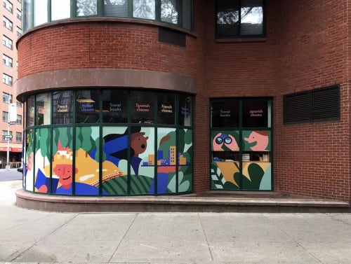 Windows Mural | Murals by Cecile Gariepy | Idlewild Books in New York