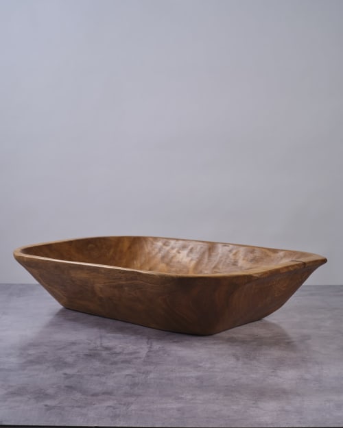 Rectangular Extra Large Wooden Bowl, Tray | Serving Tray in Serveware by TerraKlay