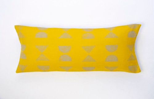 Zuni Citron Lumbar | Pillows by For Reasons Unknown
