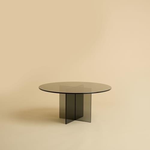 Round Coffee Table in Smoked Glass - AKA Series by Lebanto | Tables by Lebanto