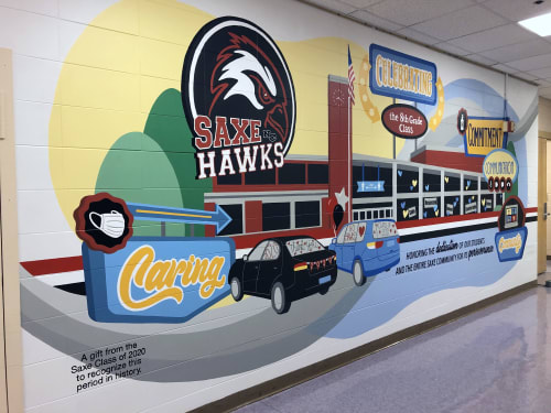 2020 | Murals by Two Brushes | SAXE MIDDLE SCHOOL in New Canaan